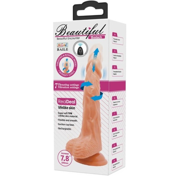 BAILE - BODACH VIBRADOR REALISTA CON VENTOSA MANDO A DISTANCIA BA