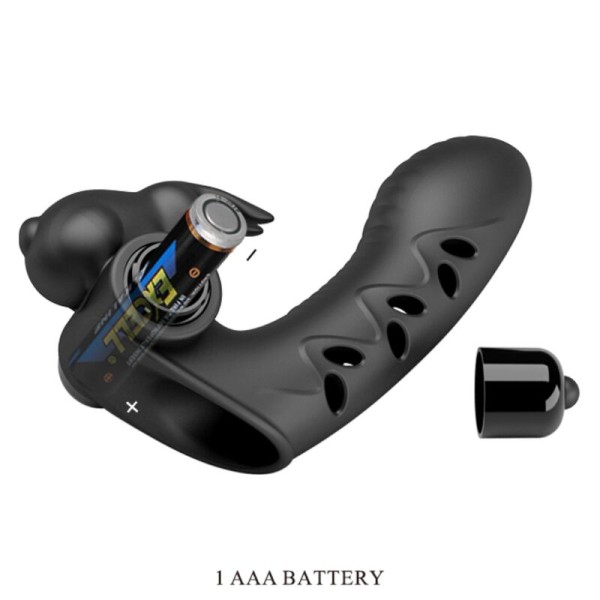 Pretty Love - Couvercle DE Doigt Vibrateur Lapin Noir Vance