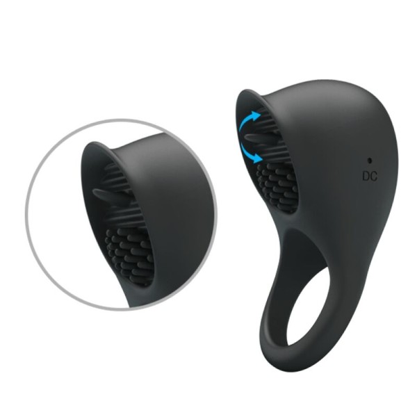 Pretty Love - Anneau Pénis Vibrant Avec Langue Noire