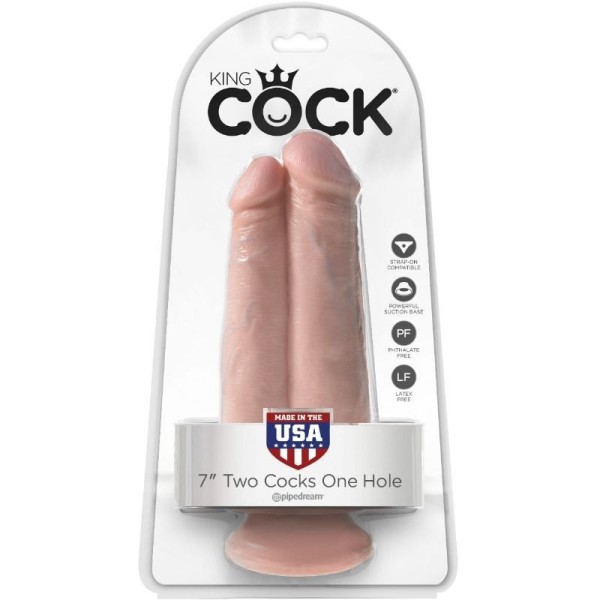 KING COCK - DOUBLE PÉNÉTRATION 20,3 CM KING COCK - Vibrateurs