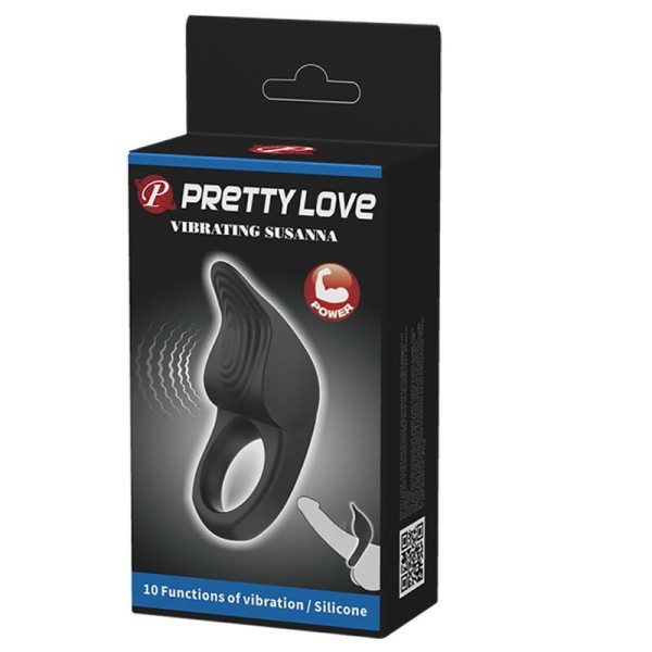 Pretty Love - Anneau Pénis Vibrant Susanna Noir
