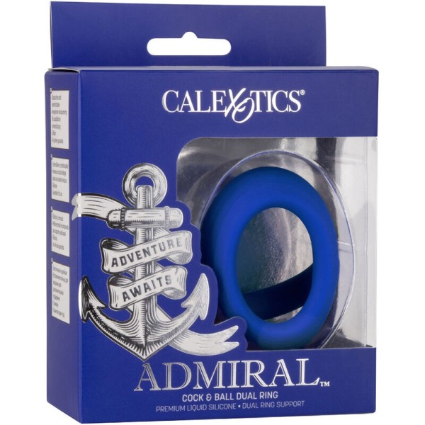 Calexotics - Anillo Doble Admiral Cock Ball Azul