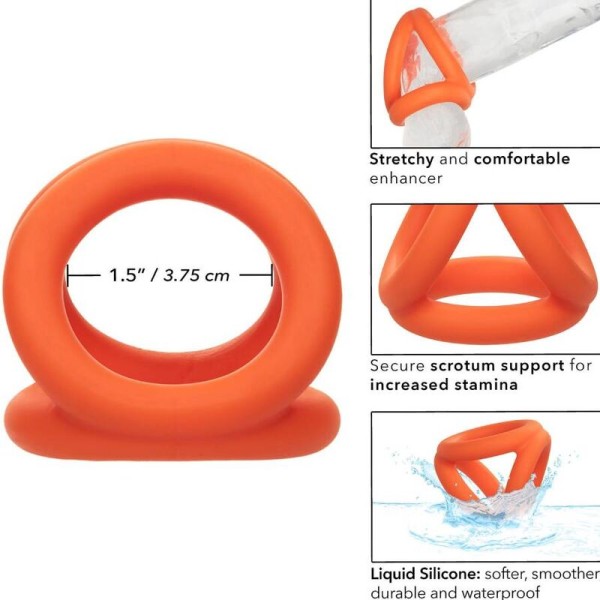 Calexotics - Alpha Tri-Anneau Orange – Cockrings sans vibration