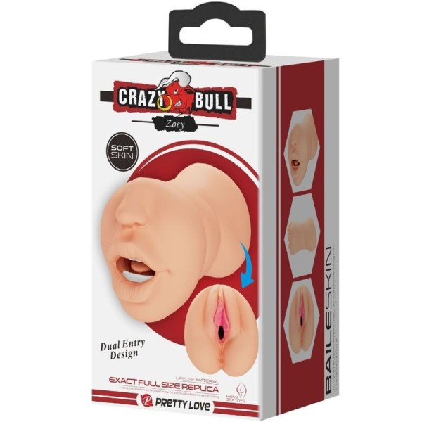 CRAZY BULL - MASTUBADOR EN FORME DE VAGIN ZOEY DOUBLE ENTRÉE CRAZY BULL