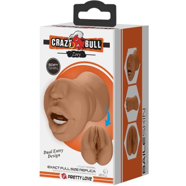 CRAZY BULL - ZOEY DOUBLE MASTURBATEUR BOUCHE ET VAGIN CHAIR CRAZY BULL