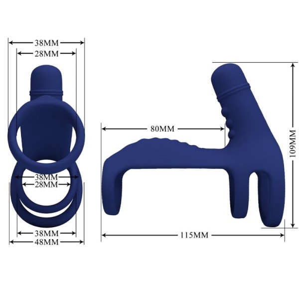 Pretty Love - Anneau Vibrant Elish Avec Extension Bleu