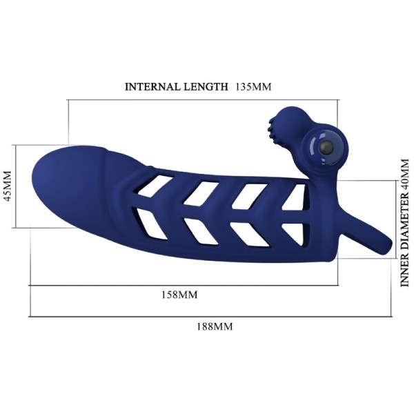 Pretty Love - Altaf Anneau Vibrateur Avec Gaine EN Silicone Bleu