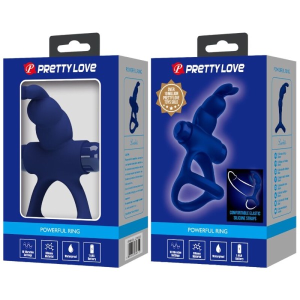 Pretty Love - Luchito Double Anneau Vibrant Lapin Bleu