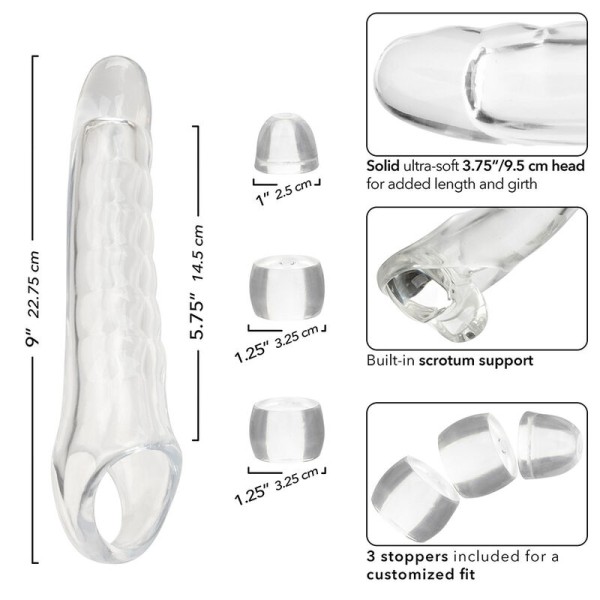 Calexotics - Extensor de pene ajustable transparente Maxx