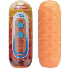 Pretty Love - Masturbador Masculino com Duas Bolas Laranja