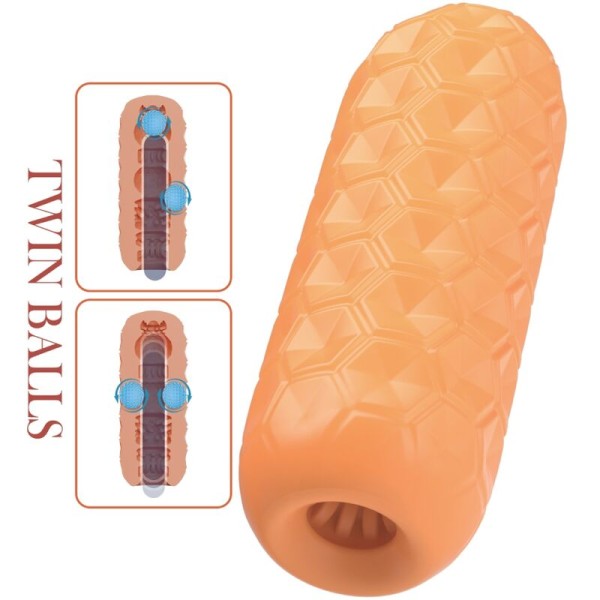 Pretty Love - Masturbador Masculino com Duas Bolas Laranja