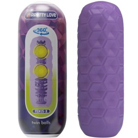 Pretty Love - Masturbador Masculino de Dos Bolas Morado