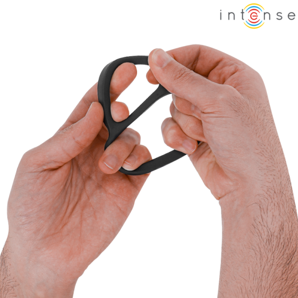 Intense - Bobby Double Anneau Pénis EN Silicone Noir