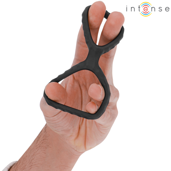 Intenso - Dewey Anillo Doble de Silicona para el Pene Negro Model