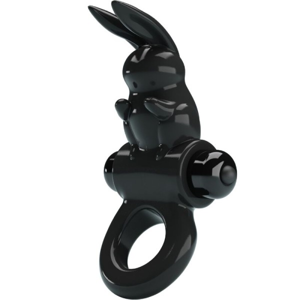 Pretty Love - Anneau Vibrateur Excitant Rabbit 10 Vibrations Noir