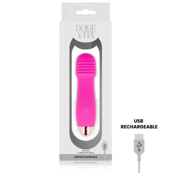 DOLCE VITA - VIBRATEUR RECHARGEABLE TROIS ROSE 7 VITESSES DOLCE VITA