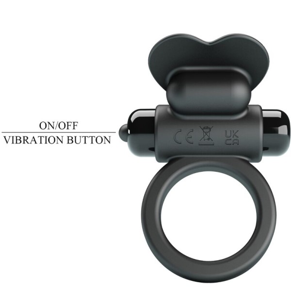 Pretty Love - Bague Vibrante Debonaire Lapin 10 Vibrations Noire