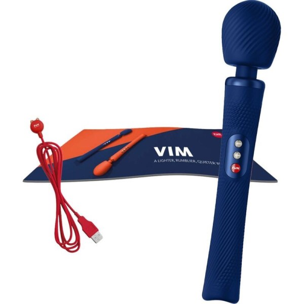 FUN FACTORY - VIM BAGUETTE RUMBLE VIBRANTE RECHARGEABLE EN SILICONE BLEU MINUIT FUN FACTORY