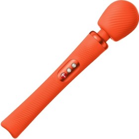 FUN FACTORY - VIM SILICONE RECHARGEABLE VIBRANT LESTÉ RUMBLE WAND SUNRISE ORANGE FUN FACTORY