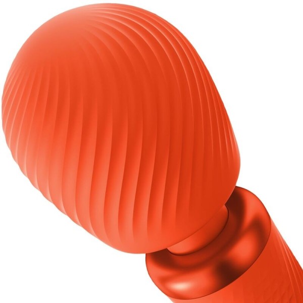 FUN FACTORY - VIM SILICONE RECHARGEABLE VIBRANT LESTÉ RUMBLE WAND SUNRISE ORANGE FUN FACTORY