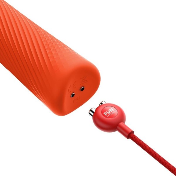 FUN FACTORY - VIM SILICONE RECHARGEABLE VIBRANT LESTÉ RUMBLE WAND SUNRISE ORANGE FUN FACTORY
