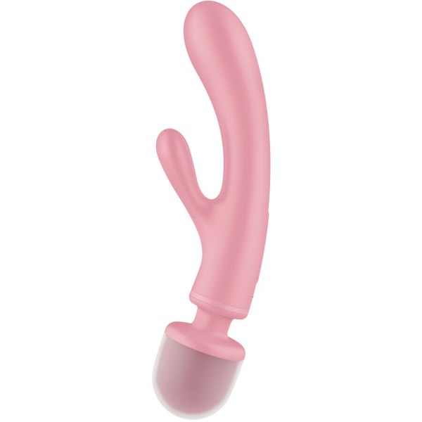 SATISFYER - MASSEUR VIBRATEUR LAPIN TRIPLE LOVER ROSE SATISFYER VIBRATOR