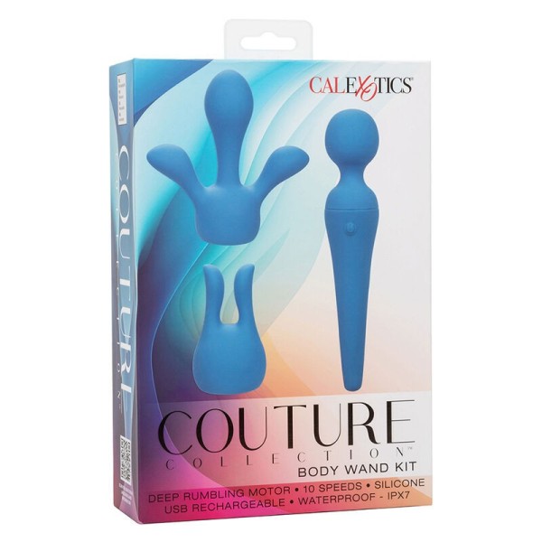 CALEXOTICS - COUTURE KIT VIBRATEUR WAND 10 VIBRATIONS BLEU CALEXOTICS
