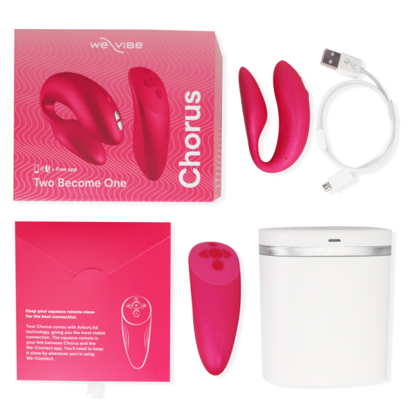 VIBRATEUR CHORUS POUR COUPLES AVEC COMMANDE DE SQUEEZE ROSE WE-VIBE