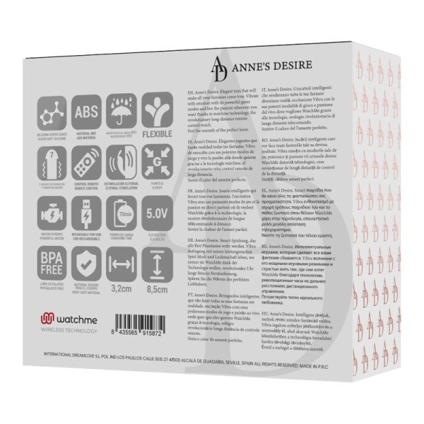 ANNE'S DESIRE - DUAL PLEASURE TECNOLOG UM WATCHME BLACK ANNE'S DESIRE