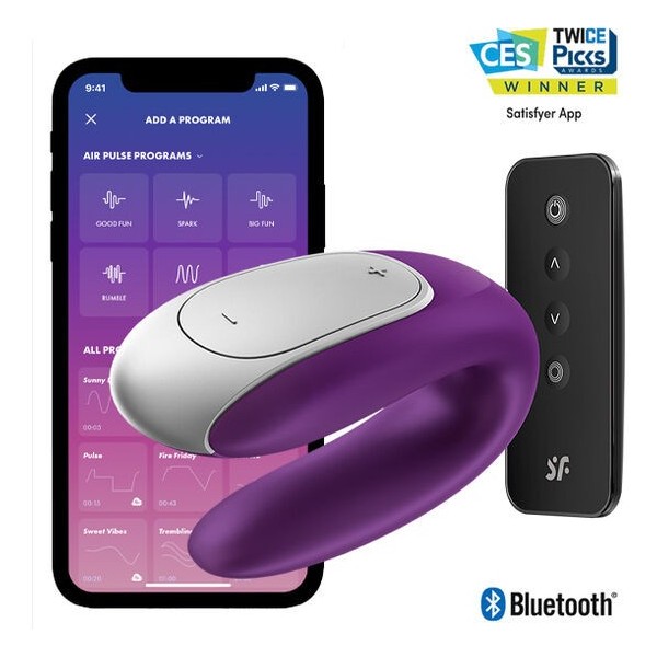 SATISFYER - VIBRATEUR PARTENAIRE DOUBLE FUN VIOLET SATISFYER CONNECT