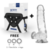 X RAY Harnais + Bite Transparent 18.5cm - Pas Cher & Discret