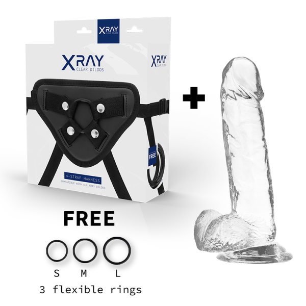 X RAY Harnais + Bite Transparent - Livraison Discrète - Qualité Premium
