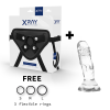 "X RAY - HARNAIS + BITE TRANSPARENT 12 CM - Livraison discrète et qualité premium