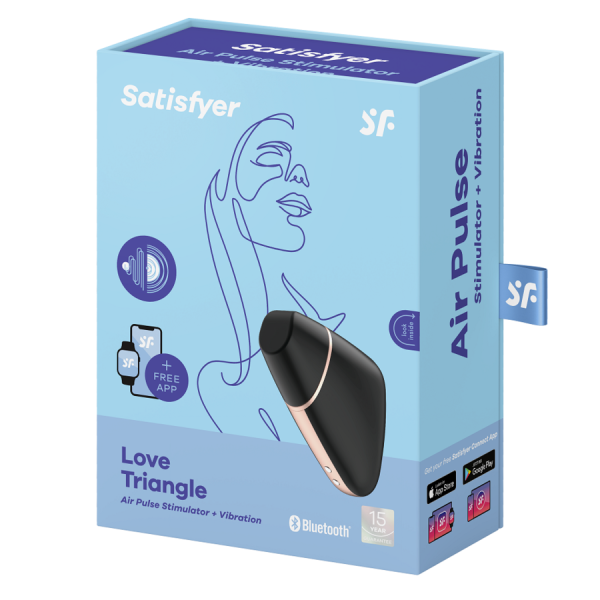 SATISFYER - STIMULATEUR ET VIBRATEUR AIR LOVE TRIANGLE NOIR SATISFYER CONNECT