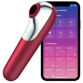 SATISFYER - DUAL LOVE VIBRADOR Y SUCCIÓN CON AIRE PULSADO RED SAT