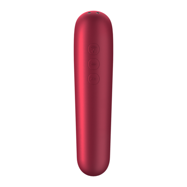 SATISFYER - VIBRATEUR ET ASPIRATION DUAL LOVE AVEC AIR PULSÉ ROUGE SATISFYER CONNECT