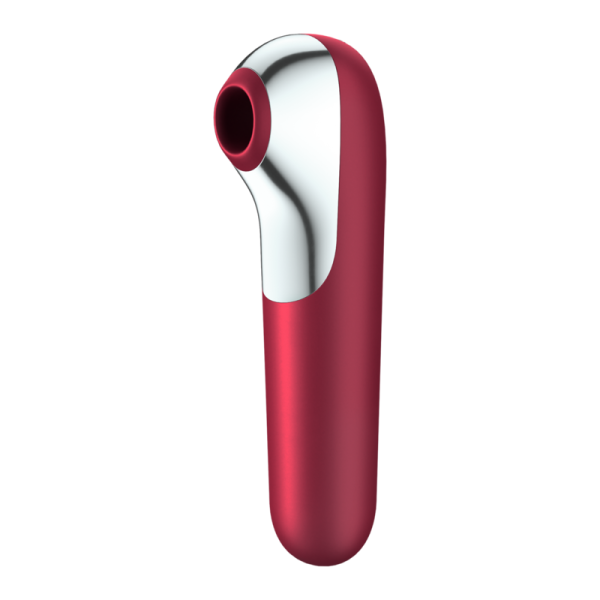 SATISFYER - VIBRATEUR ET ASPIRATION DUAL LOVE AVEC AIR PULSÉ ROUGE SATISFYER CONNECT