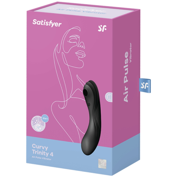 SATISFYER - CURVY TRINITY 4 ESTIMULADOR E VIBRADOR PRETO SATISFYER AIR PULSE
