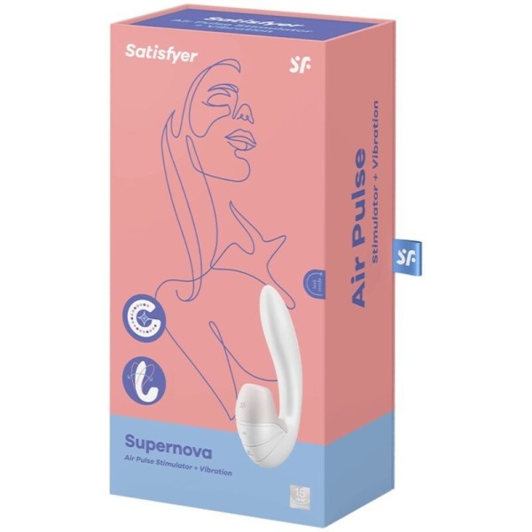 SATISFYER - ESTIMULADOR DE PULSO DE AIRE SUPERNOVA Y VIBRACIÓN BL