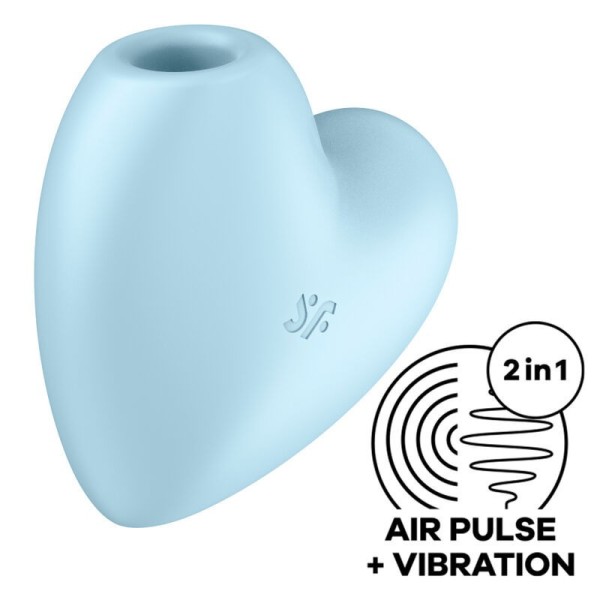 SATISFYER - ESTIMULADOR E VIBRADOR CUTIE HEART AIR PULSE AZUL SATISFYER AIR PULSE