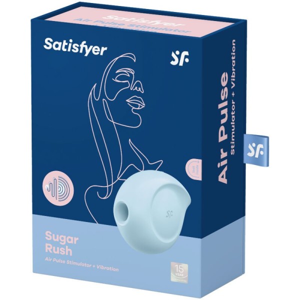SATISFYER - ESTIMULADOR E VIBRADOR SUGAR RUSH BLUE AIR PULSE SATISFYER AIR PULSE