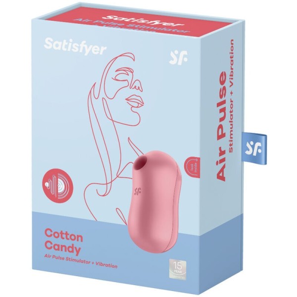 SATISFYER - STIMULATEUR ET VIBRATEUR D'IMPULSIONS D'AIR DE BARBE À COTON ROSE SATISFYER AIR PULSE