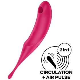 SATISFYER - ESTIMULADOR E VIBRADOR TWIRLING PRO AIR PULSE VERMELHO SATISFYER AIR PULSE