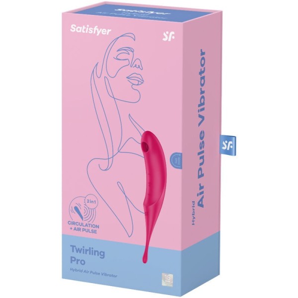 SATISFYER - ESTIMULADOR E VIBRADOR TWIRLING PRO AIR PULSE VERMELHO SATISFYER AIR PULSE