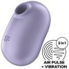 SATISFYER - STIMULATEUR ET VIBRATEUR DOUBLE AIR PULSE PRO TO GO 2 VIOLET SATISFYER AIR PULSE