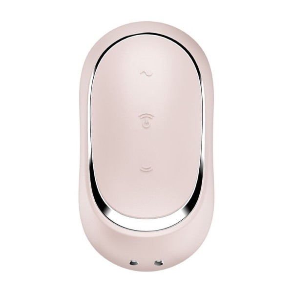 SATISFYER - STIMULATEUR ET VIBRATEUR DOUBLE AIR PULSE PRO TO GO 2 BEIGE SATISFYER AIR PULSE