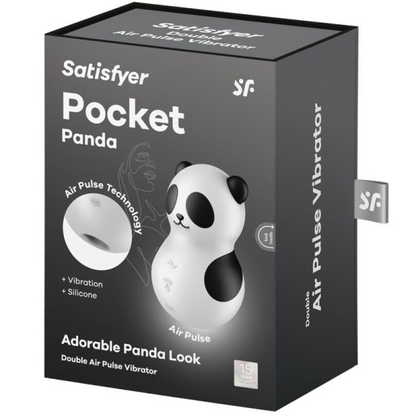 SATISFYER - POCKET PANDA STIMULATEUR & VIBRATEUR NOIR ET BLANC SATISFYER AIR PULSE