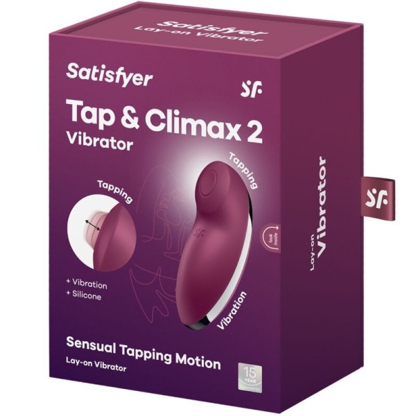 SATISFYER - TAP & CLIMAX 2 VIBRATEUR & STIMULATEUR ROUGE SATISFYER VIBRATOR
