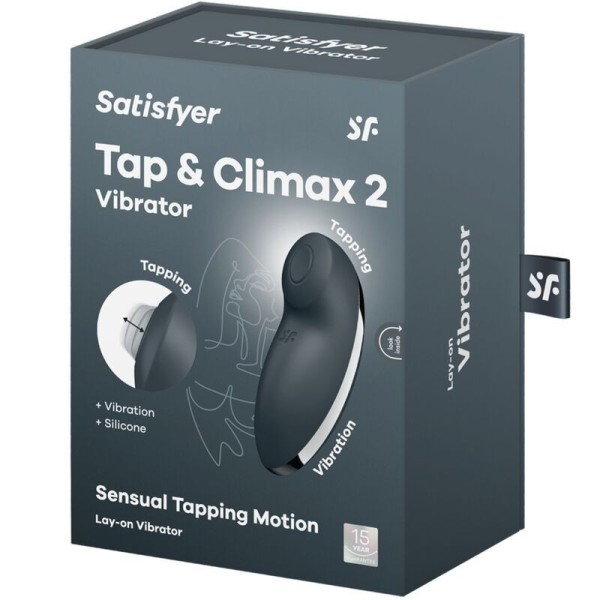 SATISFYER - VIBRADOR E ESTIMULADOR TAP & CLIMAX 2 CINZA VIBRADOR SATISFYER