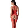 PASSION - BS095 BODYSTOCKINGS ROJO TALLA ÚNICA PASSION BODYSTOCKI